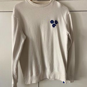 Scotch & Soda Cream White Crewneck Sweater with Rubber AMS Detail